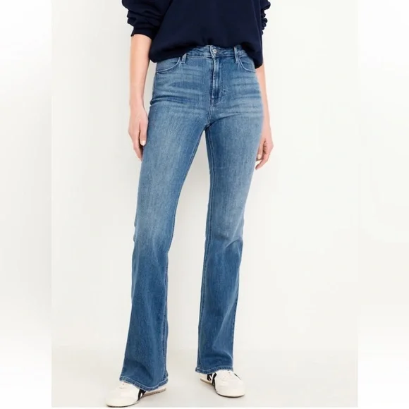 Old Navy Womens High Waisted WOW Flare jeans size 10 tall BNWT - Picture 2 of 7